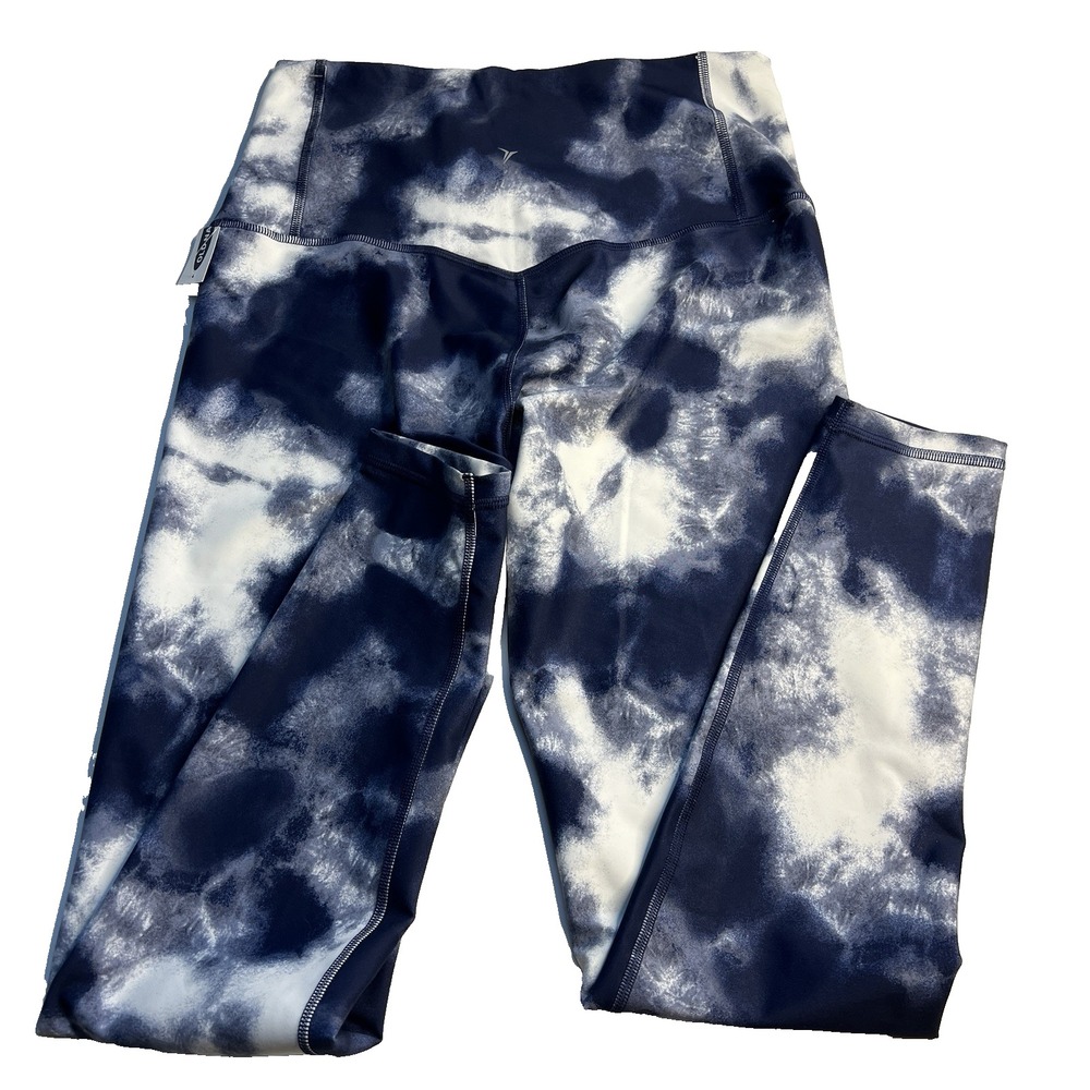 Old‎ Navy High Rise PowerSoft Leggings Women L Blue Gym Running Workout New - Picture 3 of 10